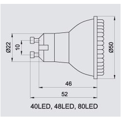 żarówka led GU10 2,3W 40led