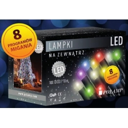 Lampki choinkowe LED z programatorem POL-LSLC-10m-WW-W