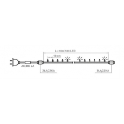 Lampki choinkowe LED z programatorem POL-LSLC-10m-WW-W