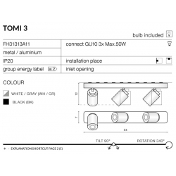 oprawa ścienno-sufitowa TOMI3 FH31313A11