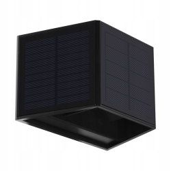Kinkiet LED solarny CUBE 3000K 50lm IP54 czarny LITE *