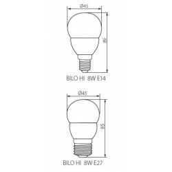 żarówka led BILO E14 kulka 8W biała ciepła