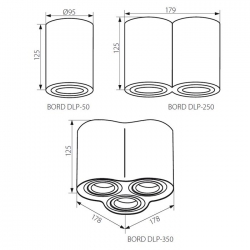 lampa sufitowa BORD DLP-50 biały