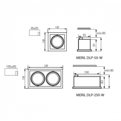 oprawa wpuszczana MERIL DLP-250 biała