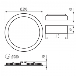 oprawa LED typu downlight ROUNDA 24W biała