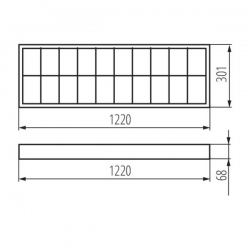 RSTR N236 LED/NT oprawa rastrowa natynkowa