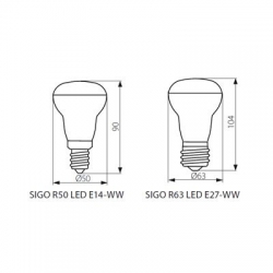 żarówka led SIGO R63 8W WW