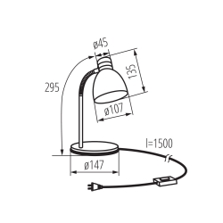 lampka biurkowa ZARA HR-40 srebrna