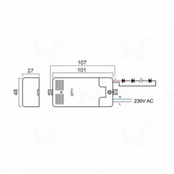 zasilacz led prądowy controlgears 220mA 12W