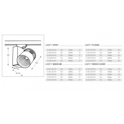 Reflektor led LADY Y 4000lm wide flood szary