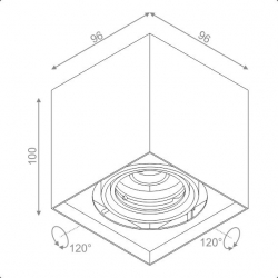 oprawa sufitowa SQUARES 50x1 230V