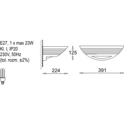 kinkiet gipsowy ELMARCO gładki