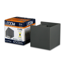 LED line LITE Kinkiet zewnętrzny LED 2x3W 3000K IP54 szary CUBE *