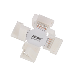 LED line łącznik do taśm LED CLICK CONNECTOR kątowy 12 mm 5 PIN Typ + RGBW *