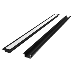 LED line PRIME Profil aluminiowy wpuszczany czarny 2m - zestaw *
