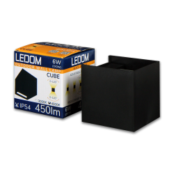 LED line LITE Kinkiet zewnętrzny LED 2x3W 3000K IP54 czarny CUBE *
