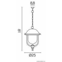 lampa ogrodowa wisząca PRINCE K 1018/1/O