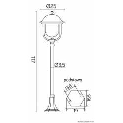 lampa ogrodowa PRINCE K 5002/2/O