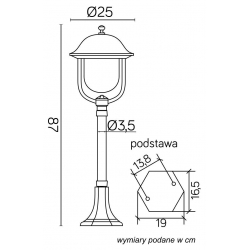 lampa ogrodowa PRINCE K 5002/3/O